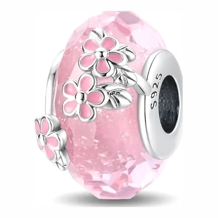 Murano Rosa con Flores