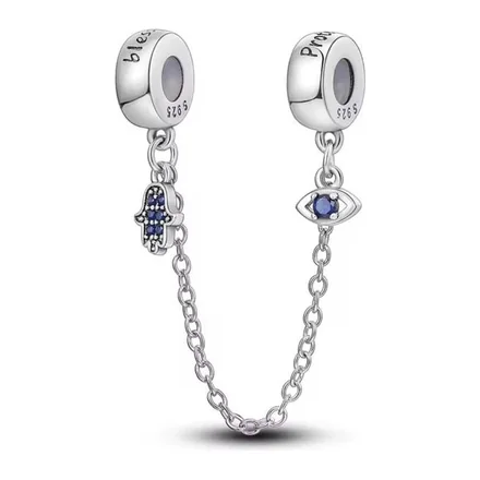 Cadena Seguridad Hamsa y Ojo