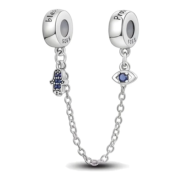 Cadena Seguridad Hamsa y Ojo