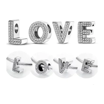 Charms de Letras Pavé