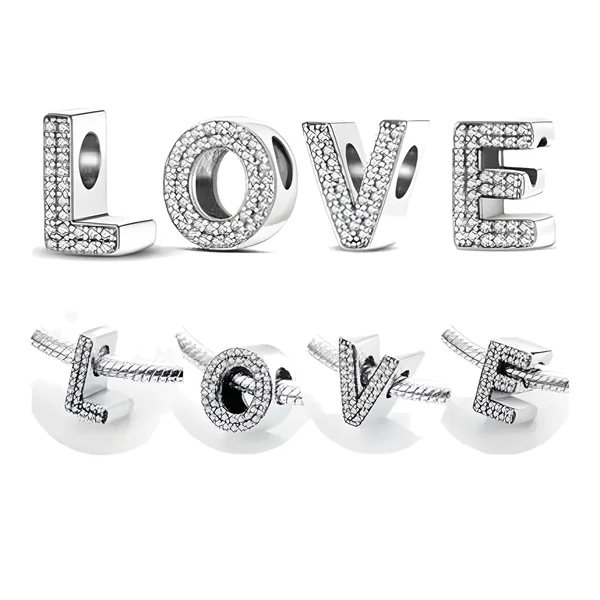 Charms de Letras Pavé
