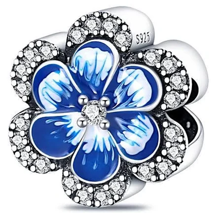 Flor Azul con Cristales