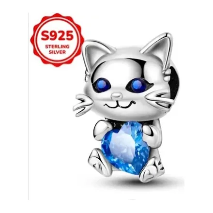 Gatito con Corazón Azul