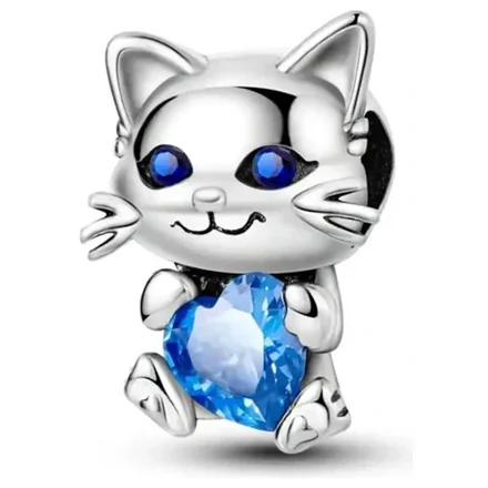 Gatito con Corazón Azul
