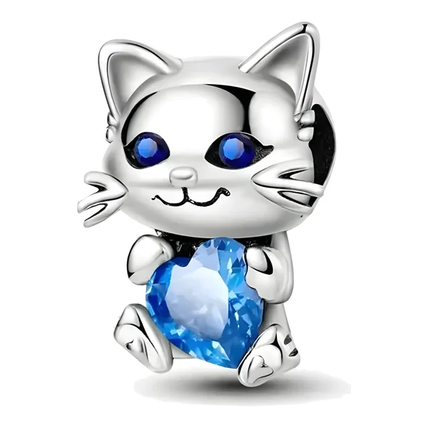 Gatito con Corazón Azul