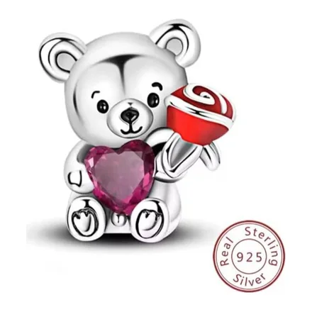 Osito con Rosa y Corazón