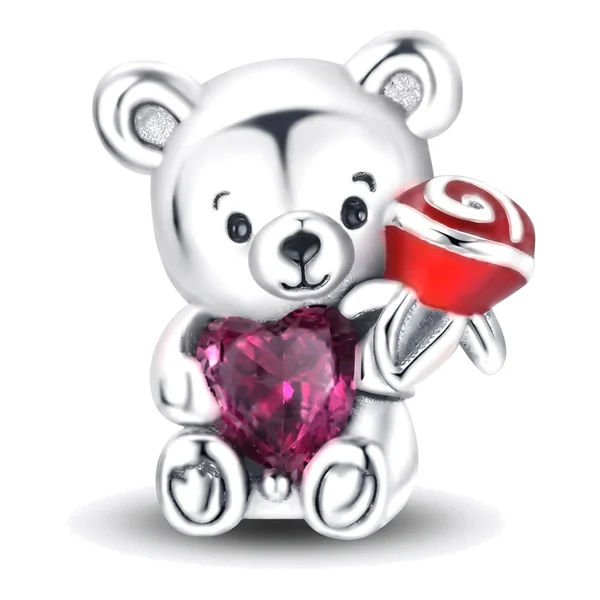 Osito con Rosa y Corazón