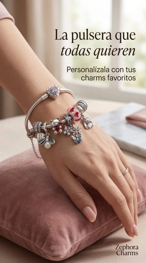 Pulsera Zephora armada con charms en plata 925