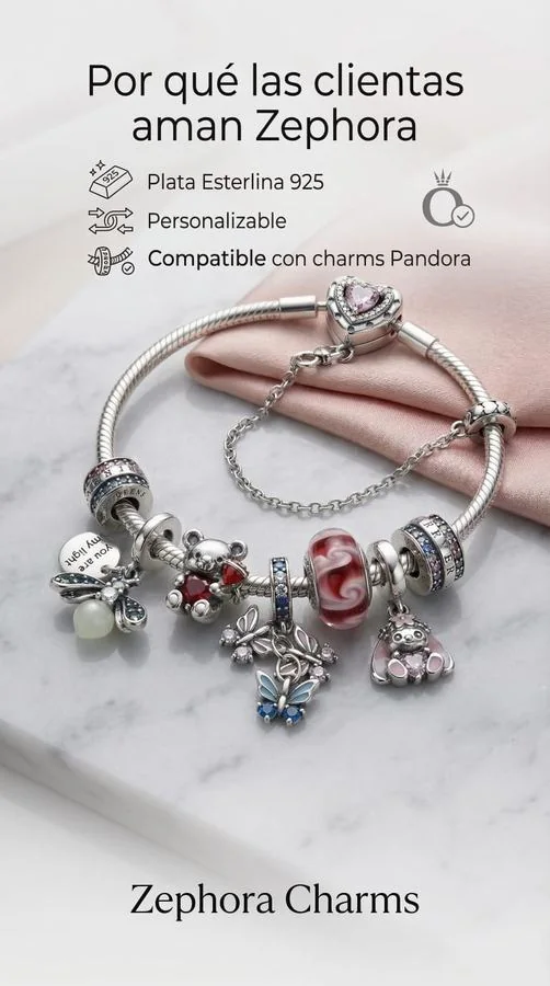 Pulsera Zephora con charms elegidos con significado